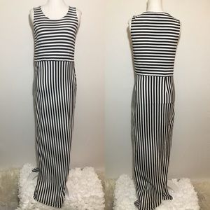 Chelsea and Theodore Black/ White Striped Maxi